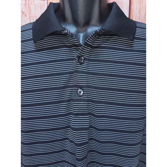 Nike Golf Mens Dri-Fit Performance Vented Polo Large Black Striped - Picture 3 of 8
